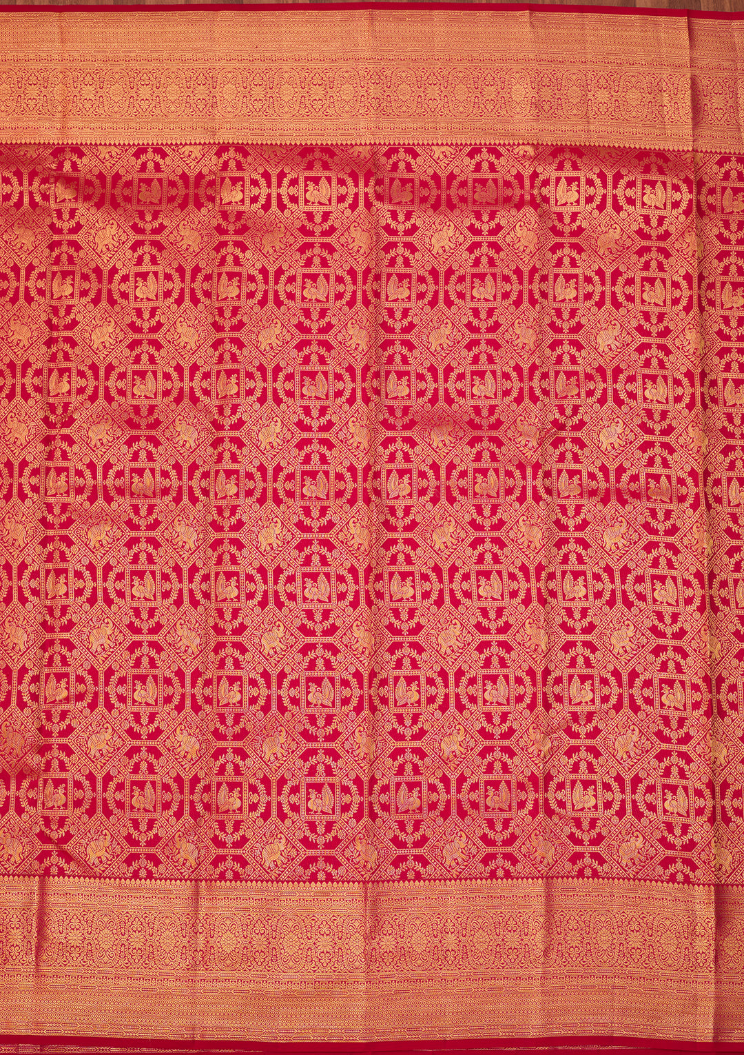Rani Pink Dharmavaram Pure Silk Saree With Matching Blouse Piece