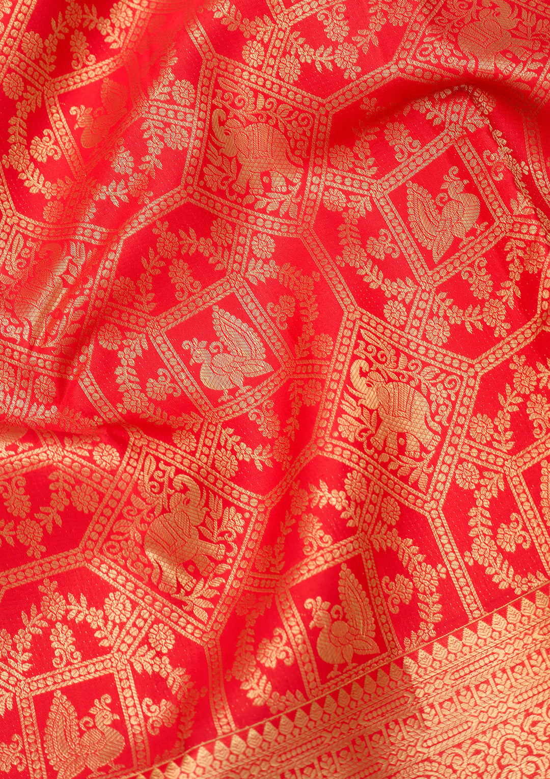 Red Dharmavaram Pure Silk Saree With Matching Blouse Piece