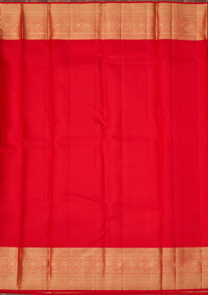Red Dharmavaram Pure Silk Saree With Matching Blouse Piece
