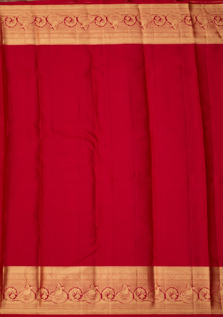 Maroon Dharmavaram Pure Silk Saree With Matching Blouse Piece
