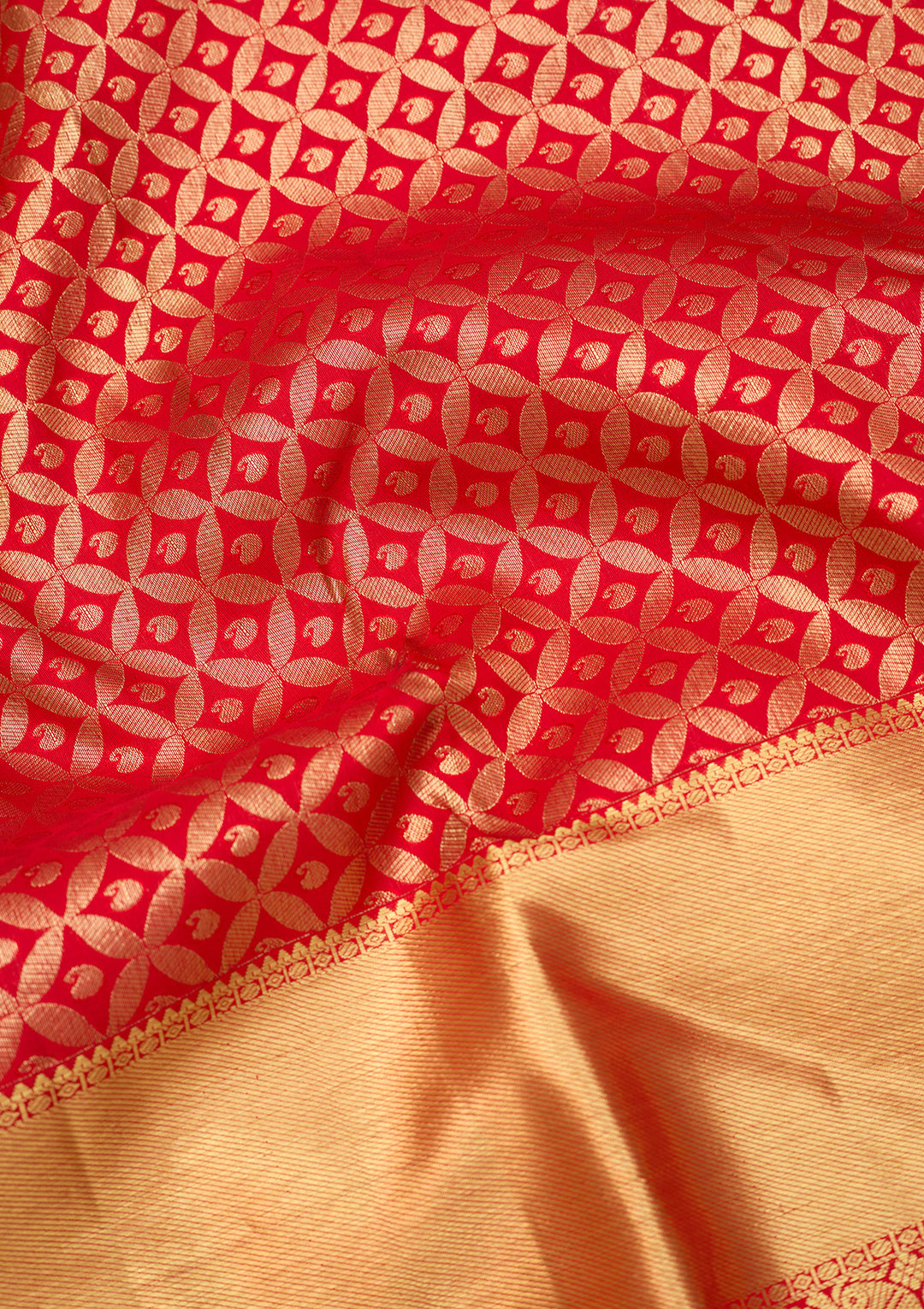 Red Dharmavaram Pure Silk Saree With Matching Blouse Piece