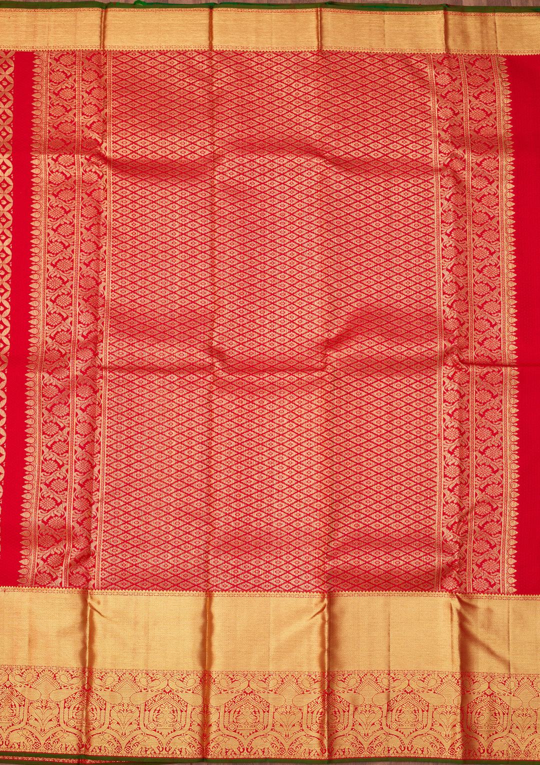 Red Dharmavaram Pure Silk Saree With Matching Blouse Piece