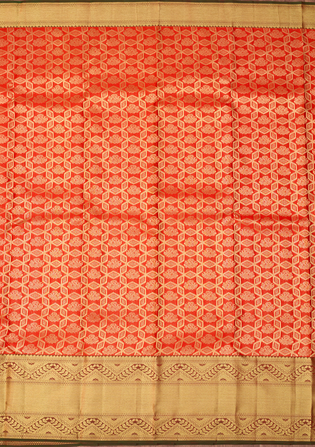 Red Dharmavaram Pure Silk Saree With Matching Blouse Piece