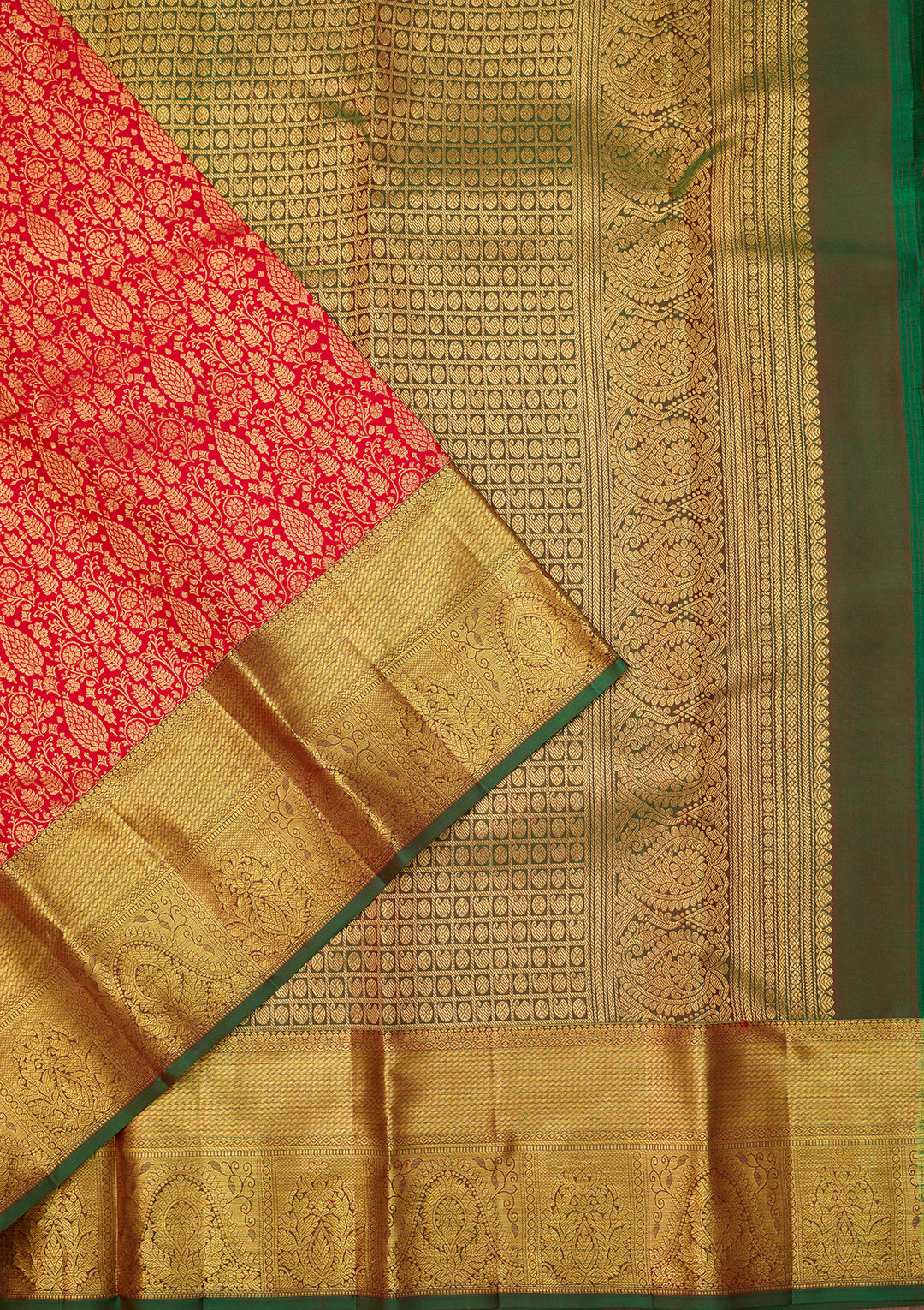 Red Dharmavaram Pure Silk Saree With Matching Blouse Piece