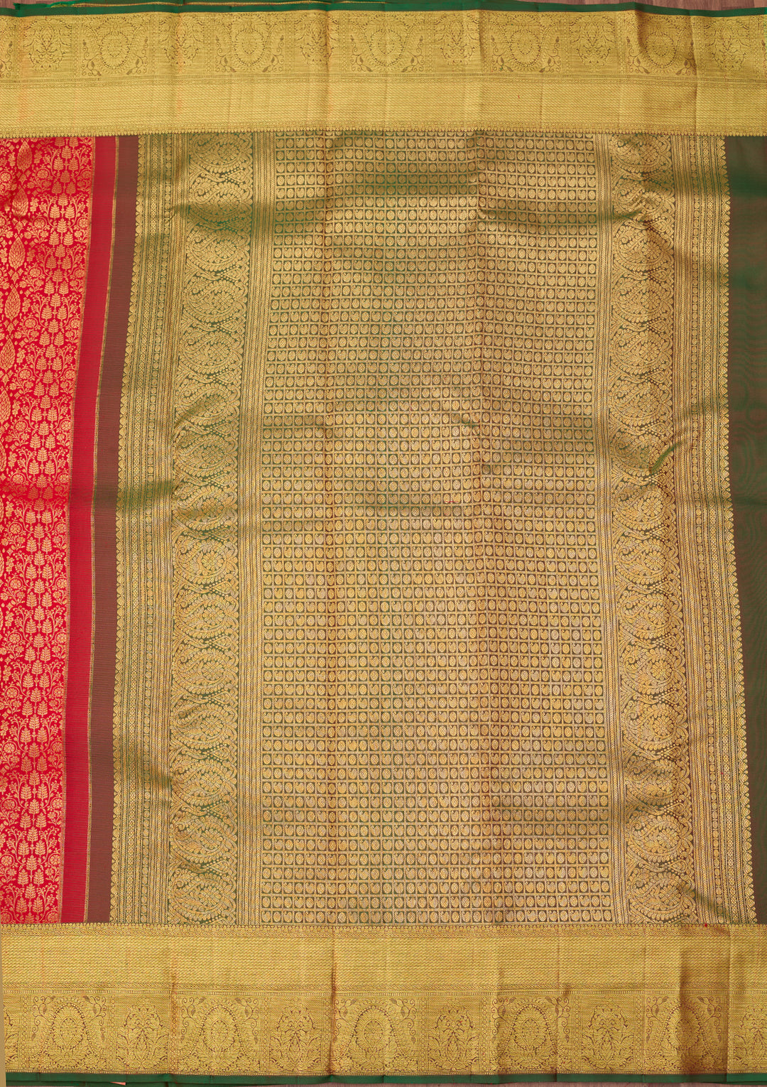 Red Dharmavaram Pure Silk Saree With Matching Blouse Piece