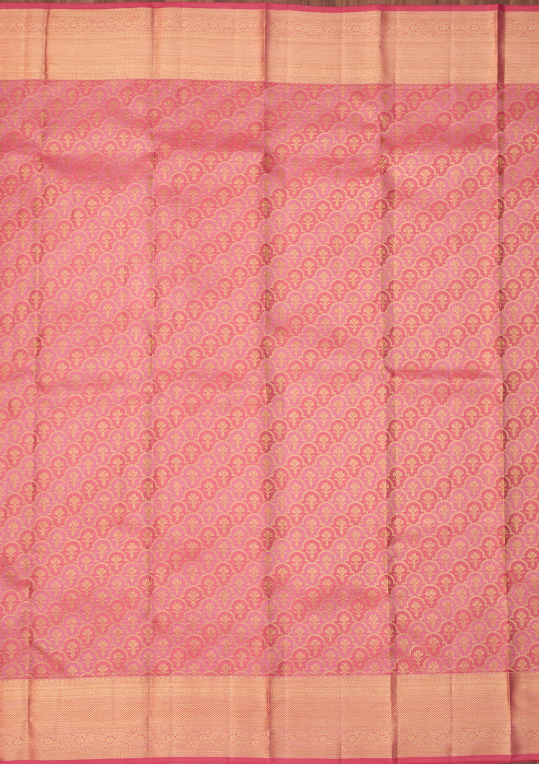 Pink Dharmavaram Pure Silk Saree With Matching Blouse Piece