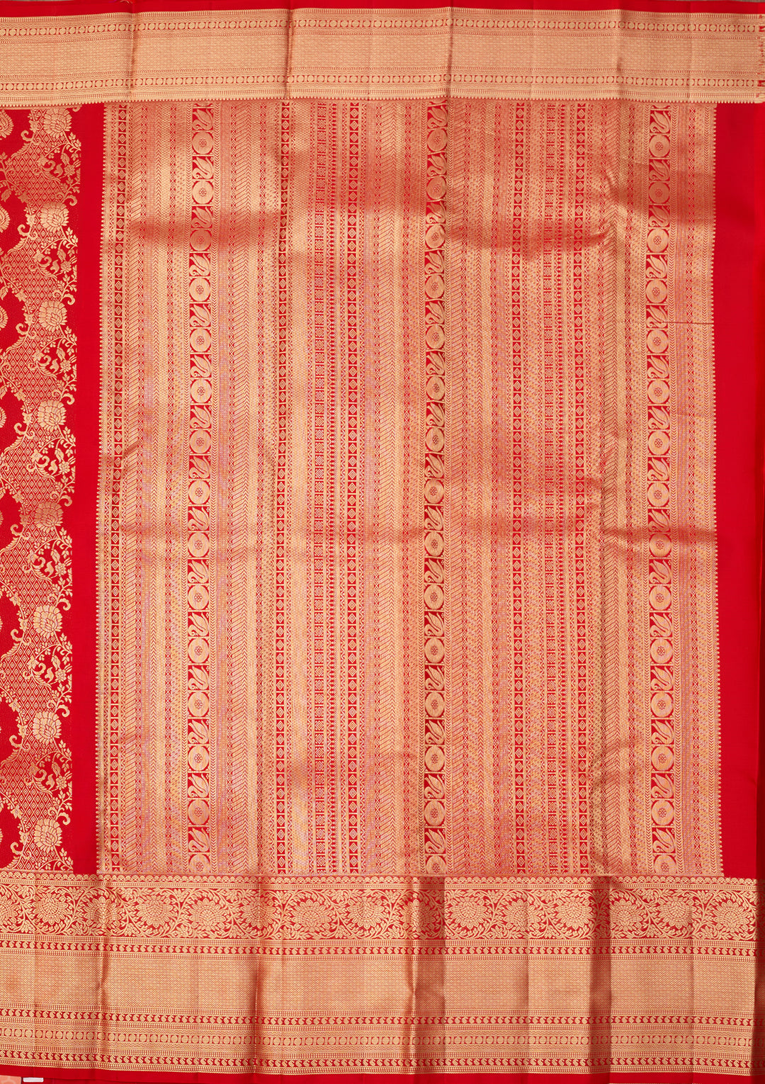 Red Dharmavaram Pure Silk Saree With Matching Blouse Piece