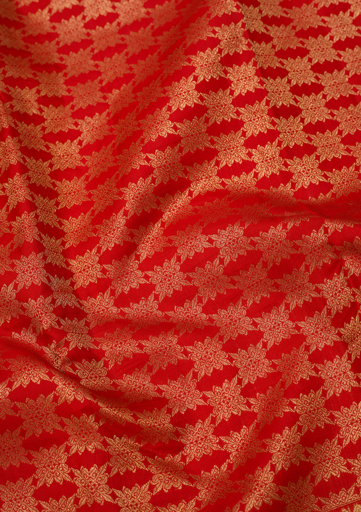 Red Dharmavaram Pure Silk Saree With Matching Blouse Piece