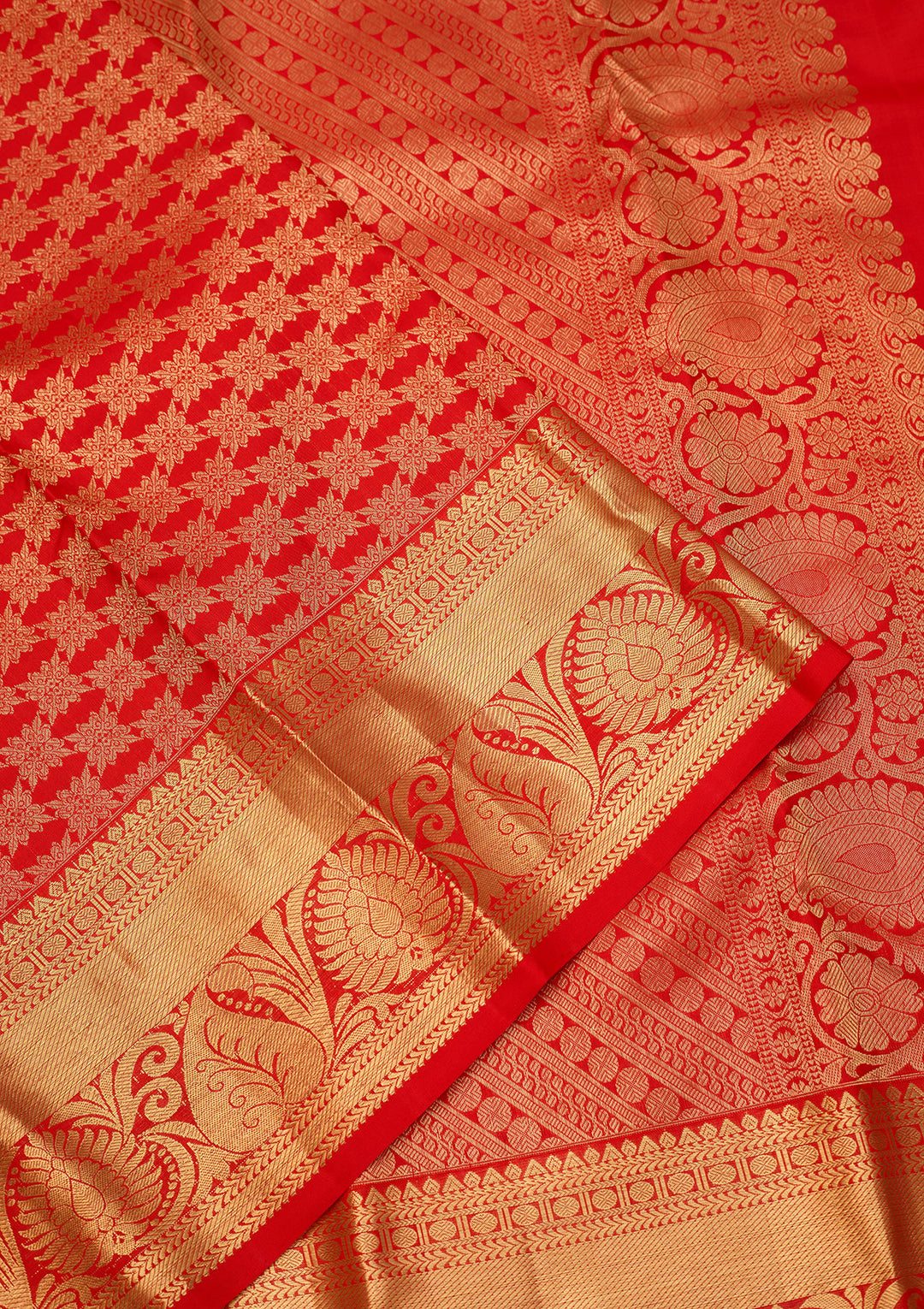 Red Dharmavaram Pure Silk Saree With Matching Blouse Piece