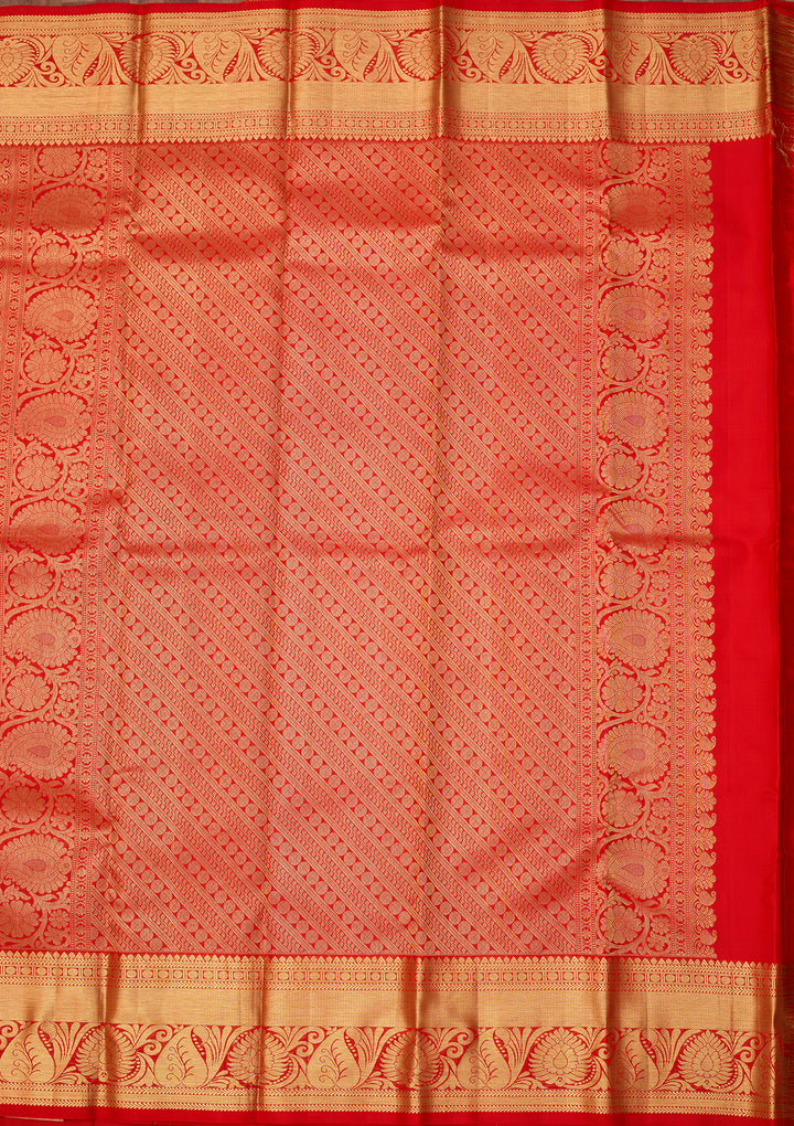 Red Dharmavaram Pure Silk Saree With Matching Blouse Piece