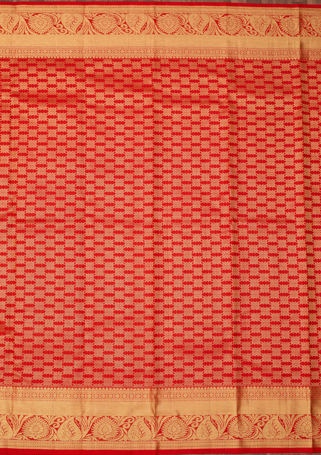 Red Dharmavaram Pure Silk Saree With Matching Blouse Piece