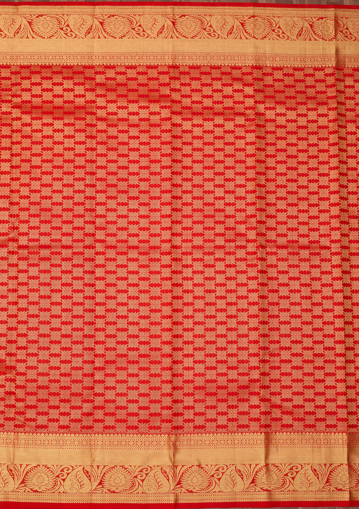 Red Dharmavaram Pure Silk Saree With Matching Blouse Piece