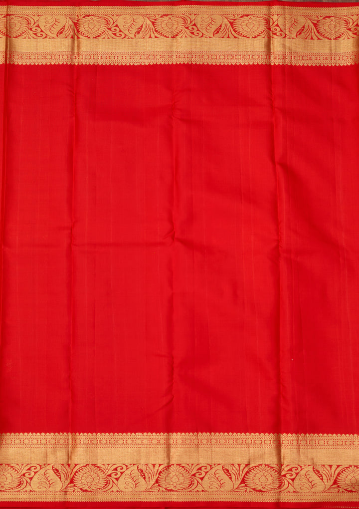 Red Dharmavaram Pure Silk Saree With Matching Blouse Piece
