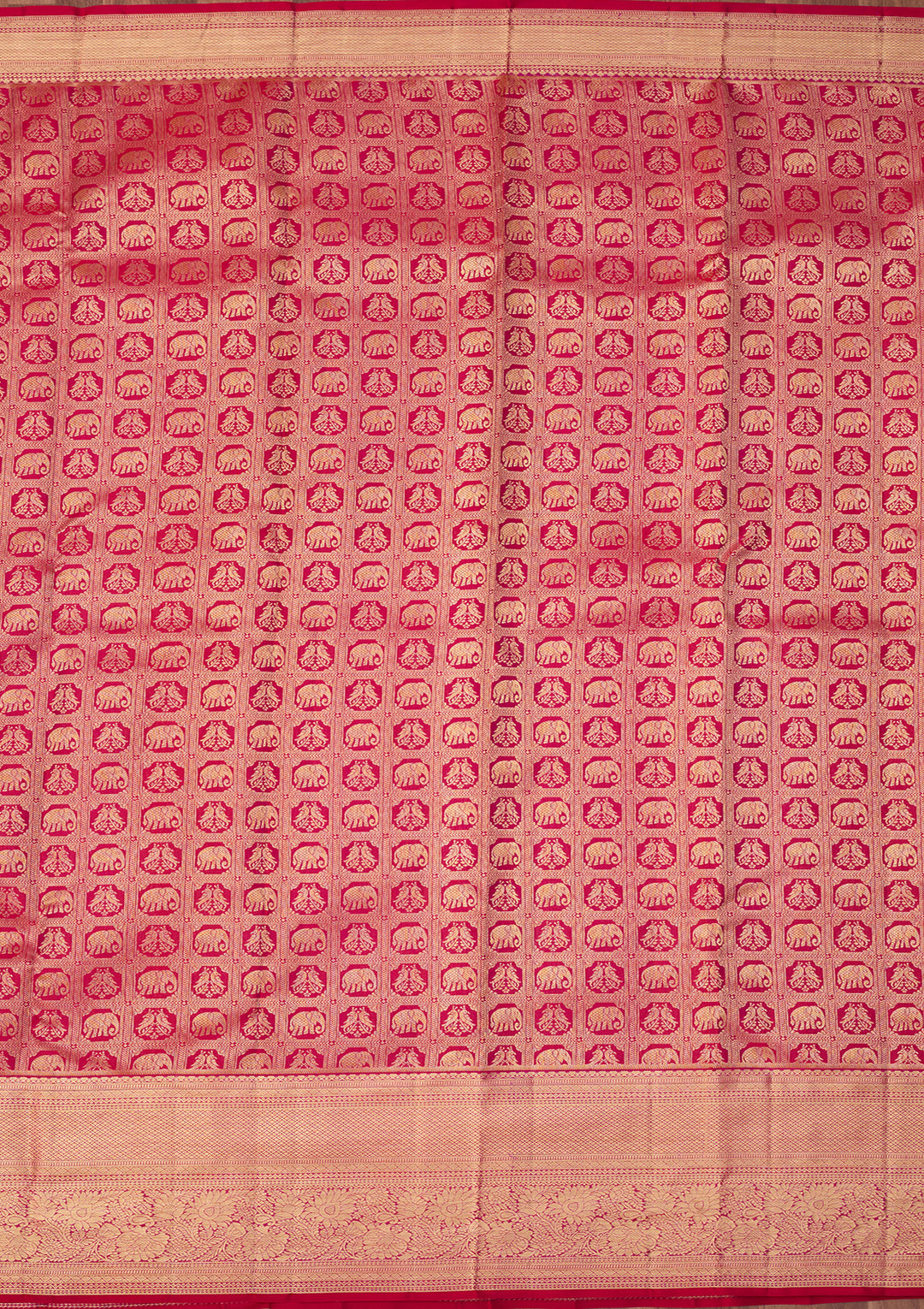 Magenta Pink Dharmavaram Pure Silk Saree With Matching Blouse Piece
