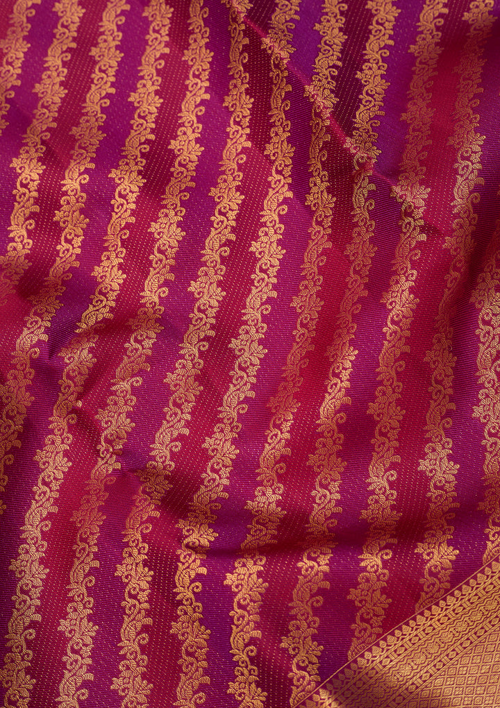 Magenta Pink Dharmavaram Pure Silk Saree With Matching Blouse Piece