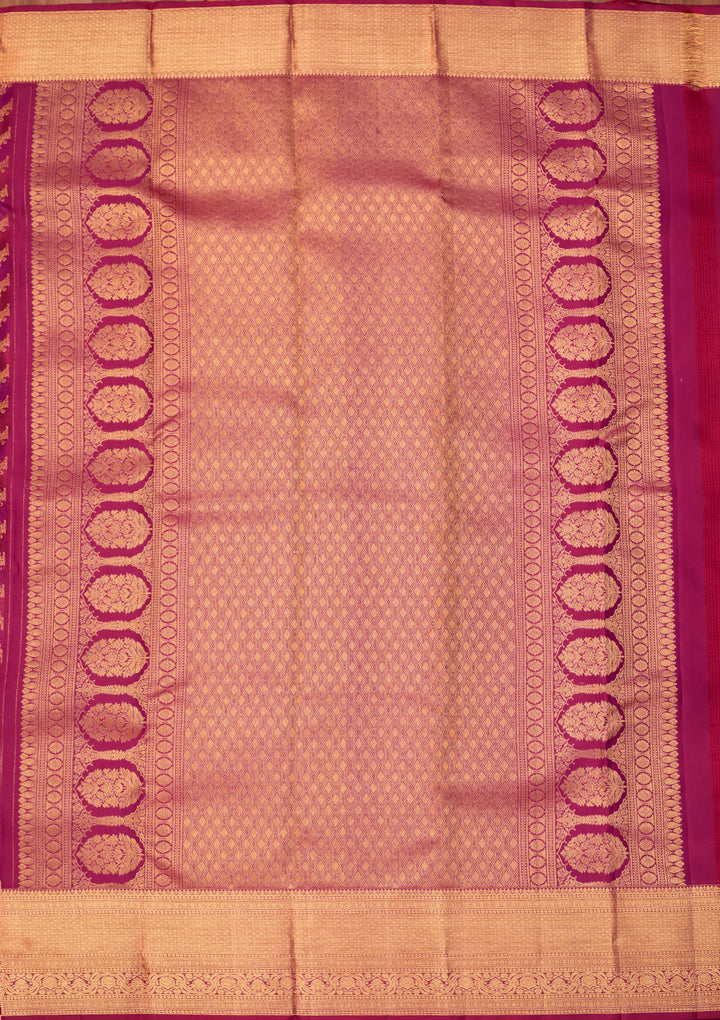Magenta Pink Dharmavaram Pure Silk Saree With Matching Blouse Piece