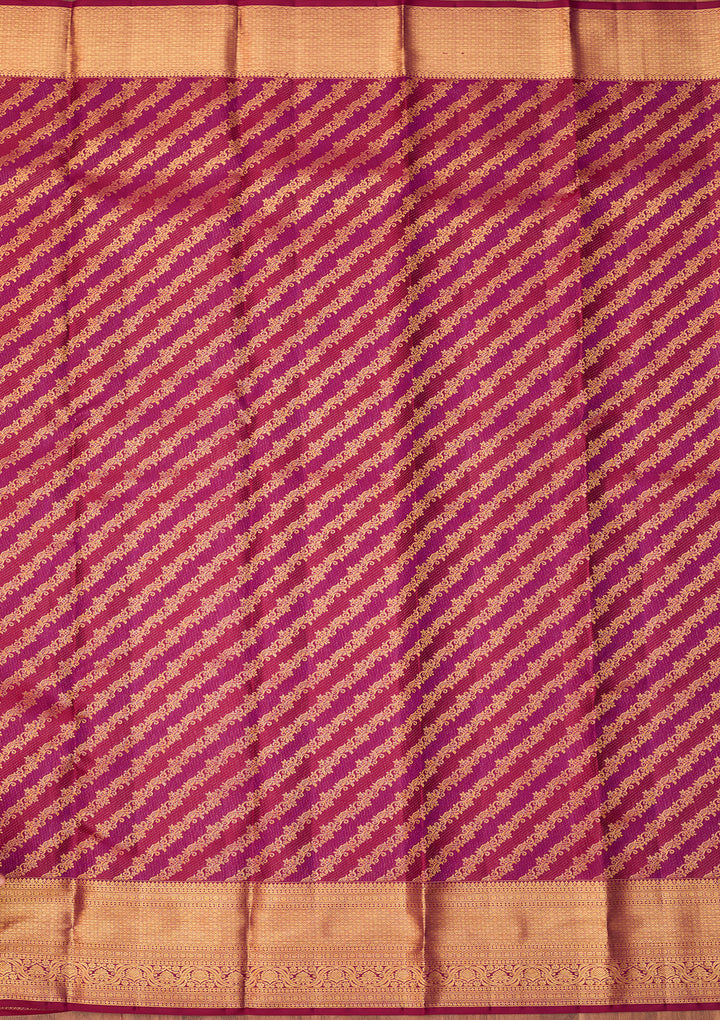 Magenta Pink Dharmavaram Pure Silk Saree With Matching Blouse Piece