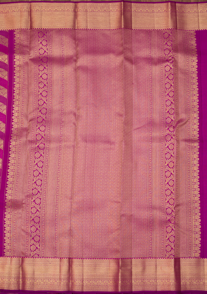 Magenta Pink Dharmavaram Pure Silk Saree With Matching Blouse Piece