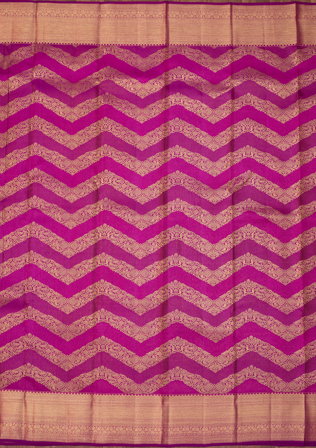 Magenta Pink Dharmavaram Pure Silk Saree With Matching Blouse Piece
