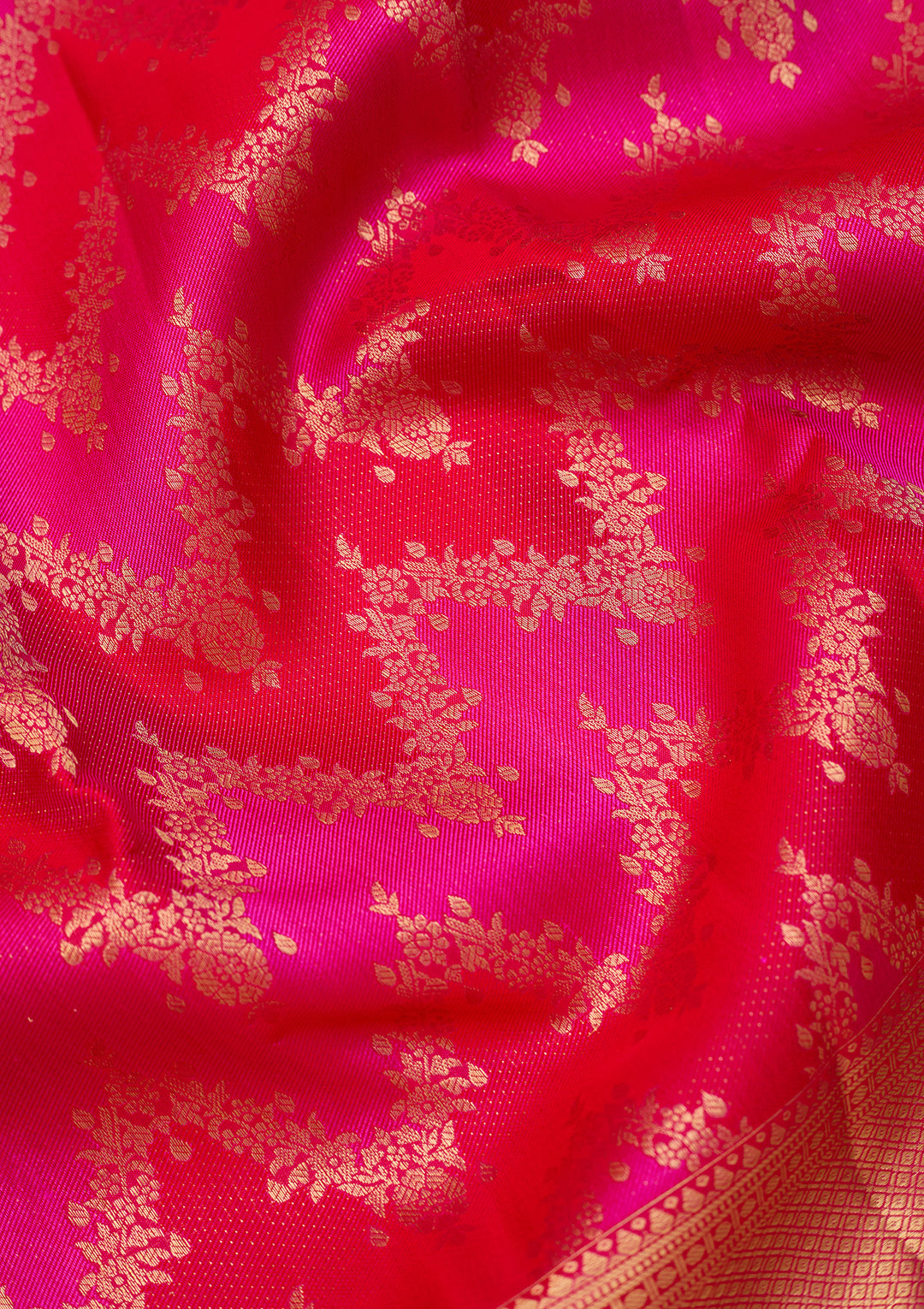 Rani Pink Dharmavaram Pure Silk Saree With Matching Blouse Piece