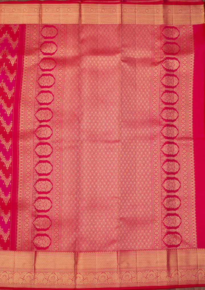 Rani Pink Dharmavaram Pure Silk Saree With Matching Blouse Piece