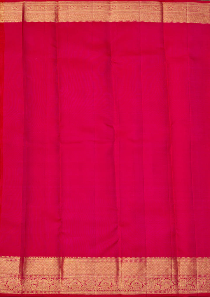 Rani Pink Dharmavaram Pure Silk Saree With Matching Blouse Piece