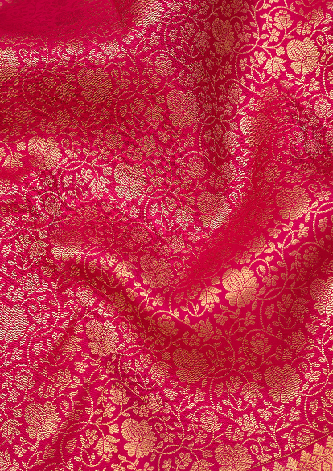 Rani Pink Dharmavaram Pure Silk Saree With Matching Blouse Piece