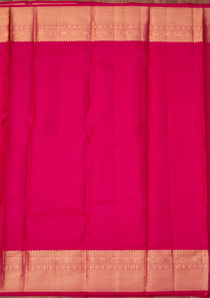 Rani Pink Dharmavaram Pure Silk Saree With Matching Blouse Piece