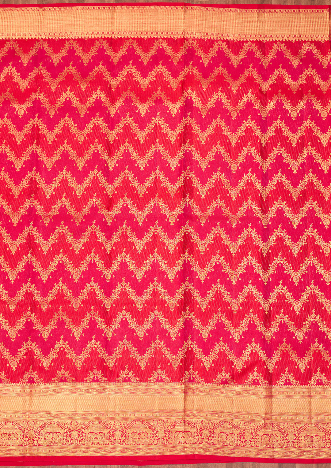 Rani Pink Dharmavaram Pure Silk Saree With Matching Blouse Piece