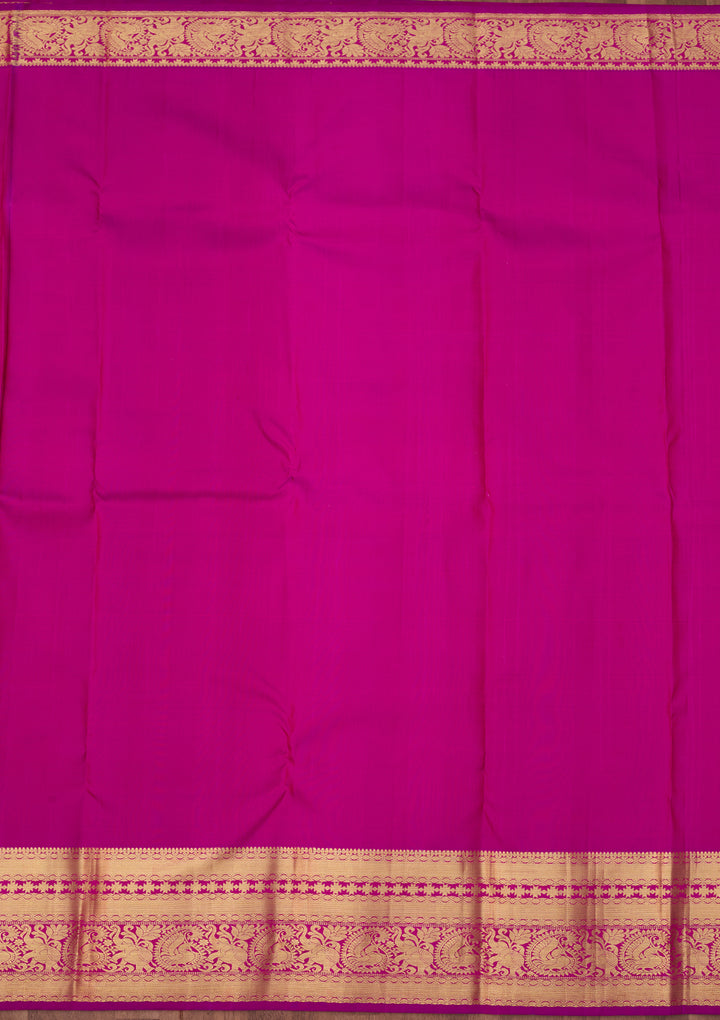 Orange Dharmavaram Pure Silk Saree With Matching Blouse Piece