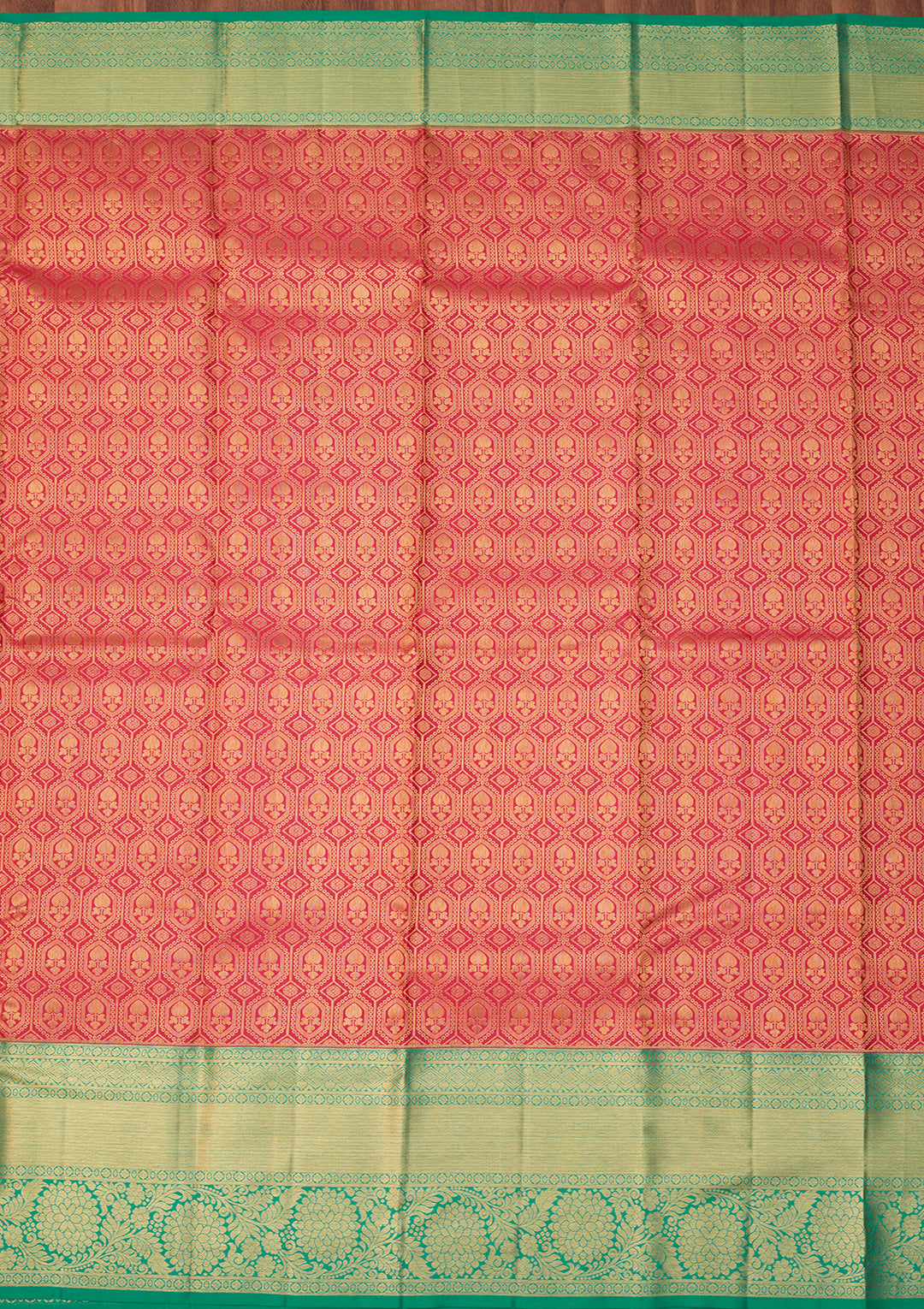 Rani Pink Dharmavaram Pure Silk Saree With Matching Blouse Piece