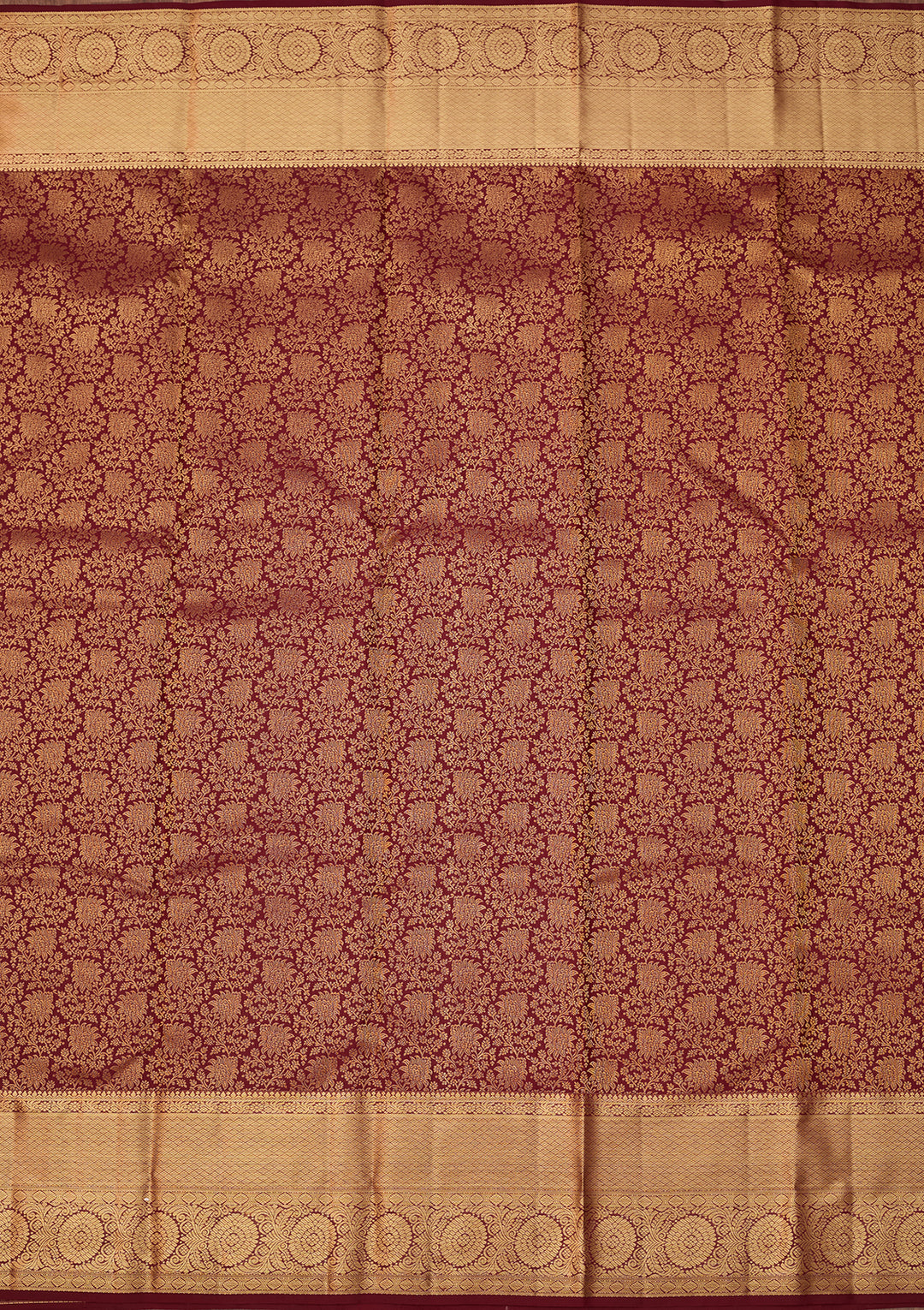 Maroon Dharmavaram Pure Silk Saree With Matching Blouse Piece