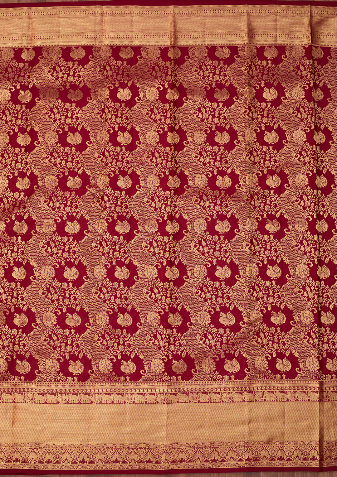 Magenta Pink Dharmavaram Pure Silk Saree With Matching Blouse Piece