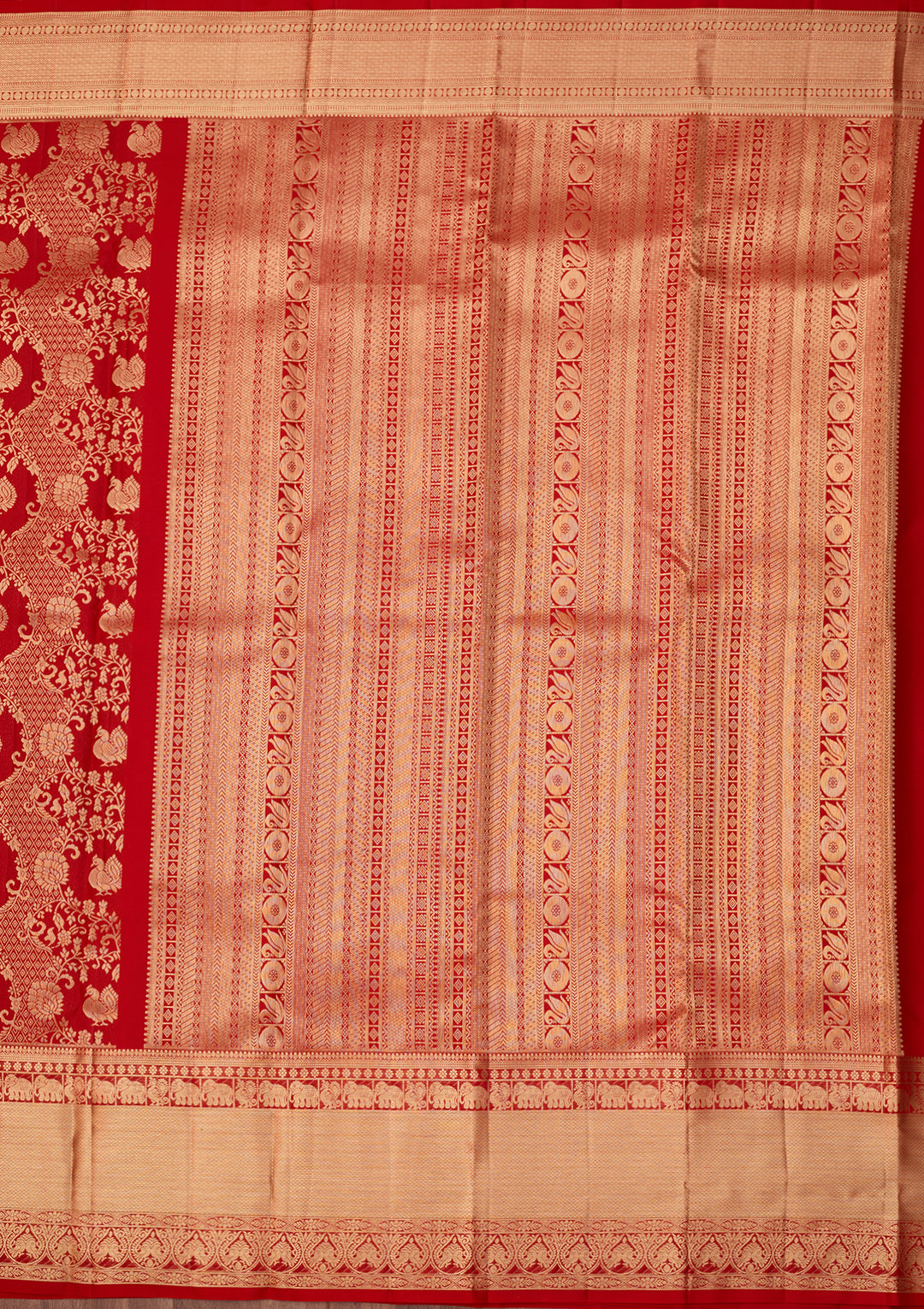 Red Dharmavaram Pure Silk Saree With Matching Blouse Piece