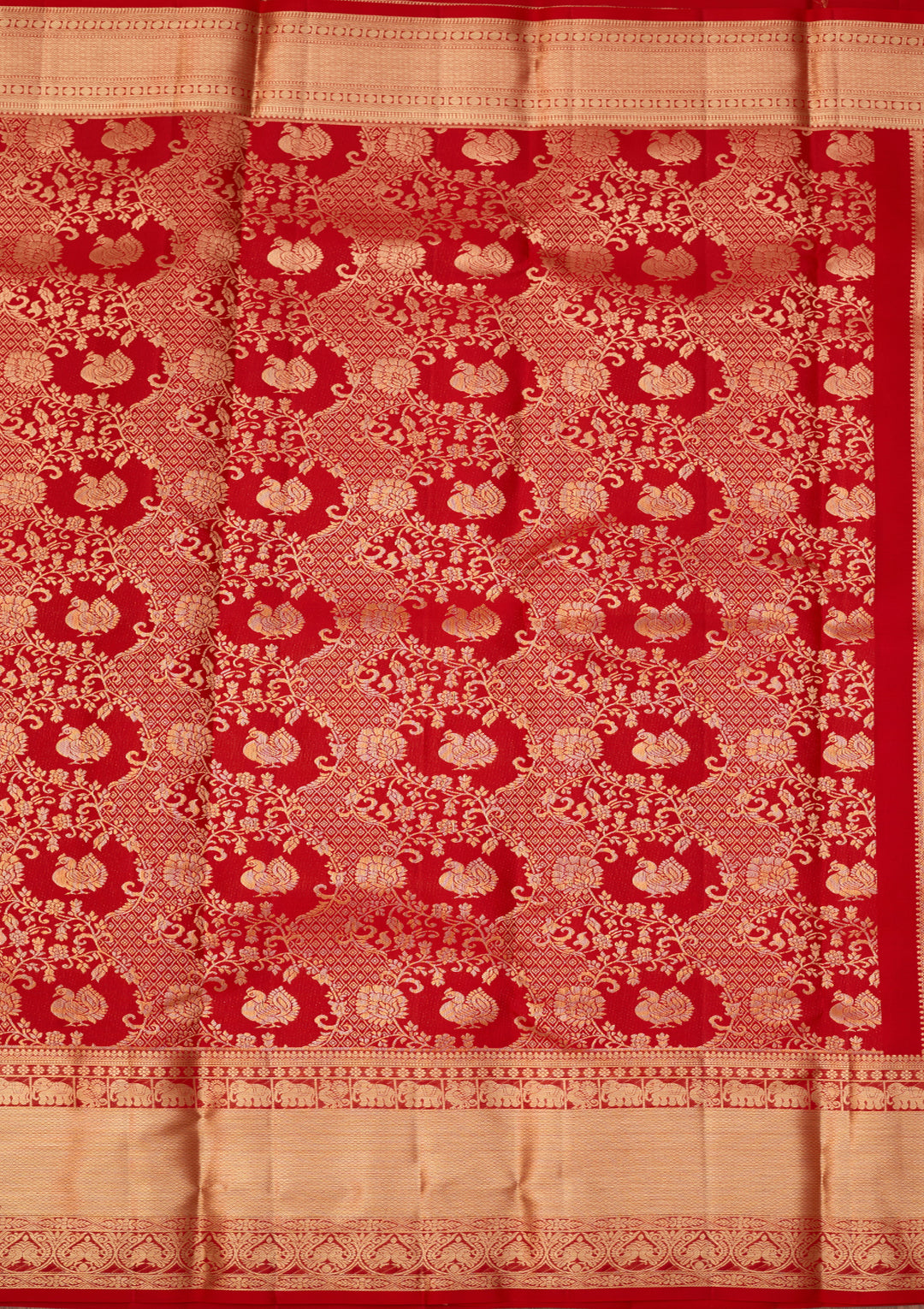 Red Dharmavaram Pure Silk Saree With Matching Blouse Piece