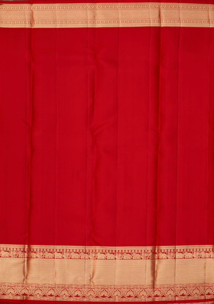 Red Dharmavaram Pure Silk Saree With Matching Blouse Piece