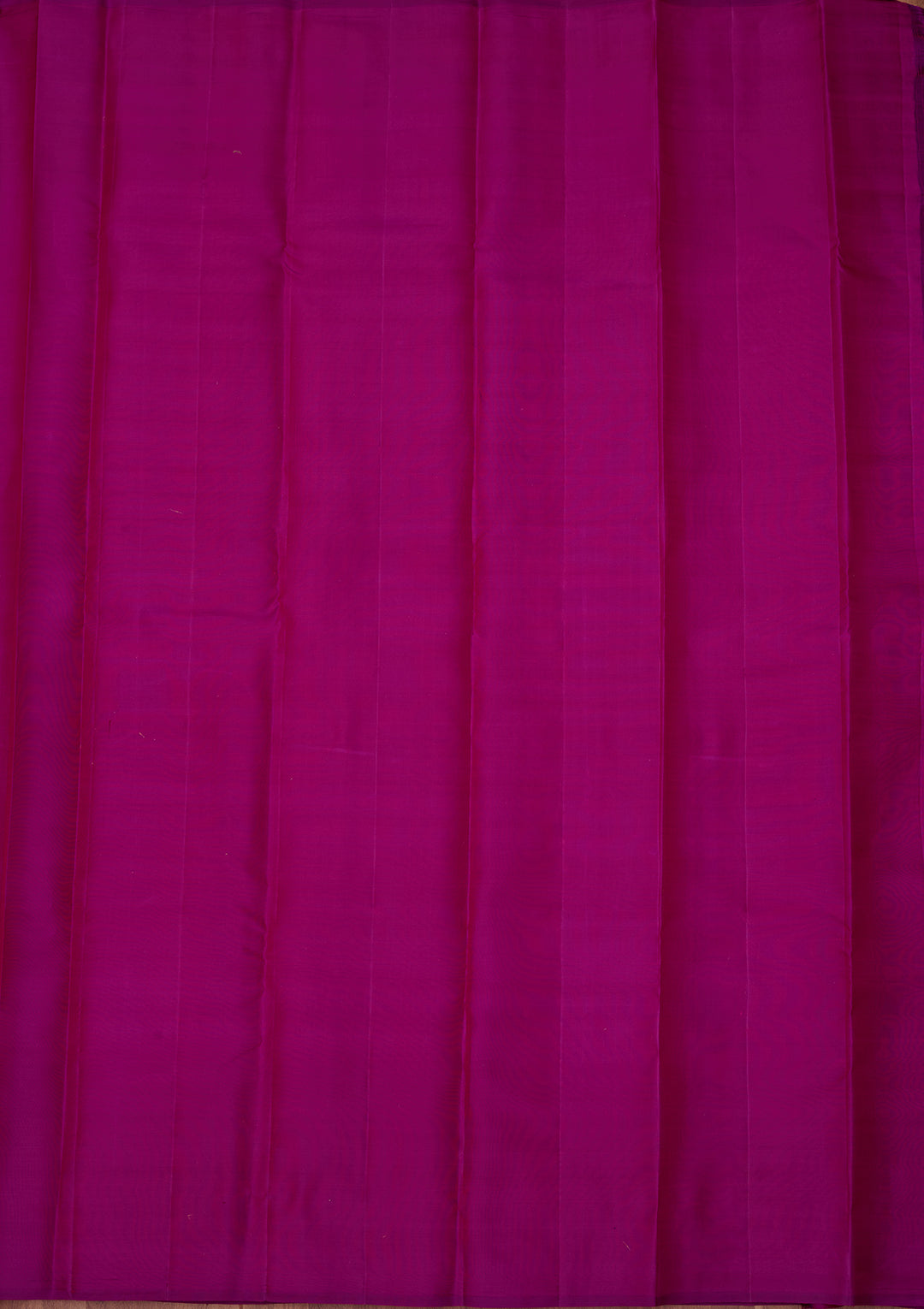 Magenta Pink Dharmavaram Pure Silk Saree With Matching Blouse Piece