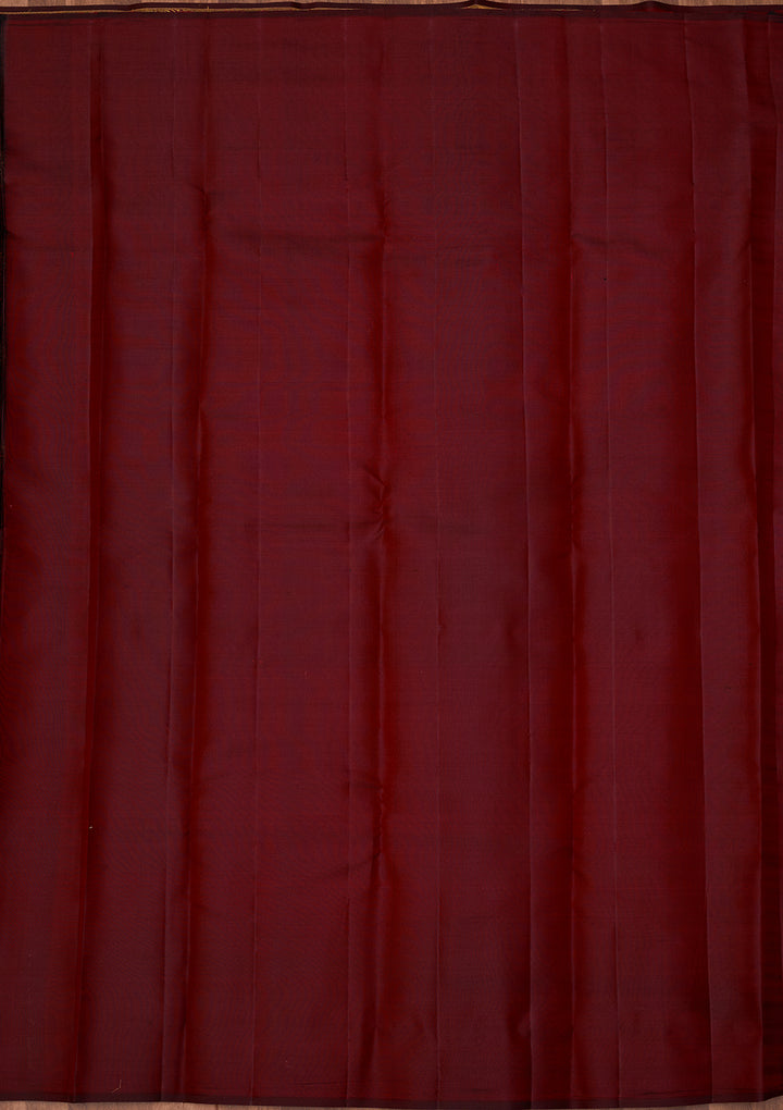 Maroon Dharmavaram Pure Silk Saree With Matching Blouse Piece