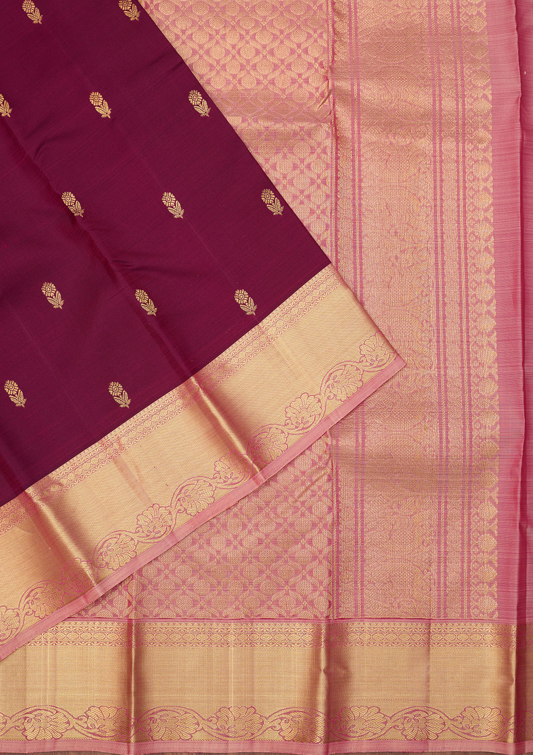 Wine Dharmavaram Pure Silk Saree With Matching Blouse Piece