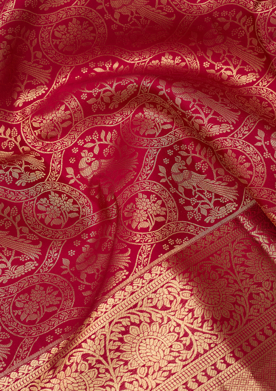 Maroon Dharmavaram Pure Silk Saree With Matching Blouse Piece