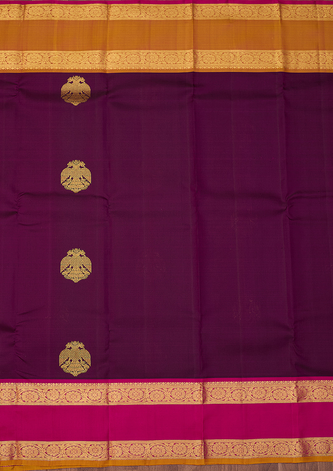 Wine Dharmavaram Pure Silk Saree With Matching Blouse Piece