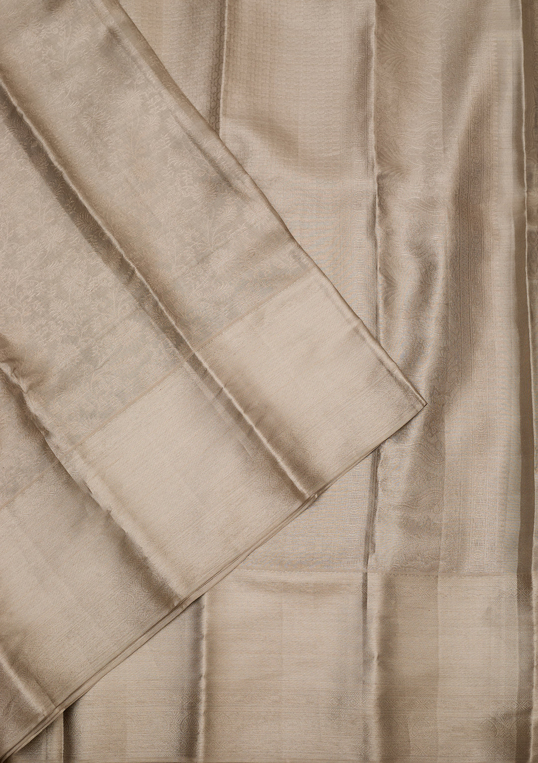 Silver Pure Tissue Jaal Saree With Matching Blouse Piece