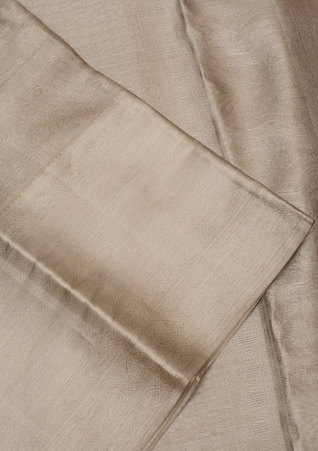 Silver Pure Tissue Jaal Saree With Matching Blouse Piece