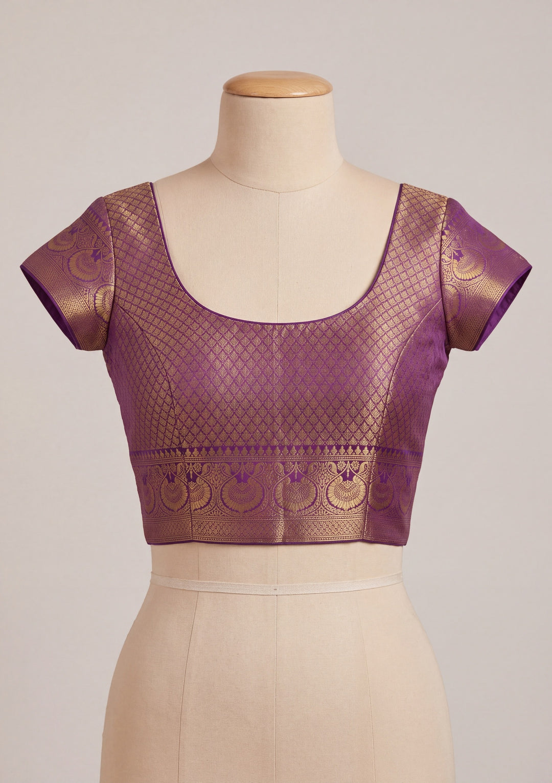 Purple Silk Jaal Saree With Matching Blouse Piece