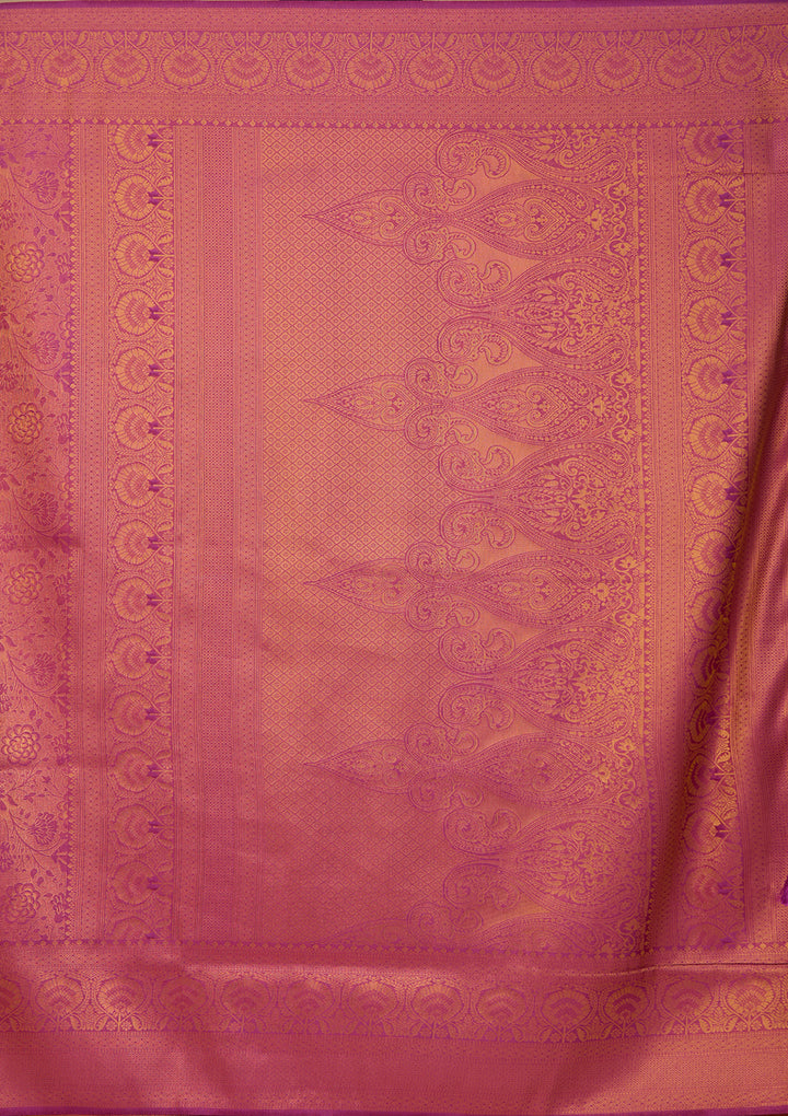 Wine Silk Jaal Saree With Matching Blouse Piece