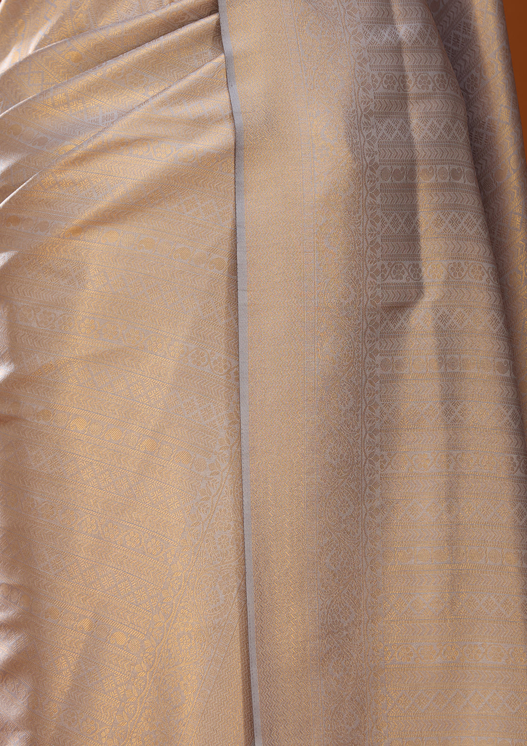 Light Grey Silk Jaal Saree With Matching Blouse Piece
