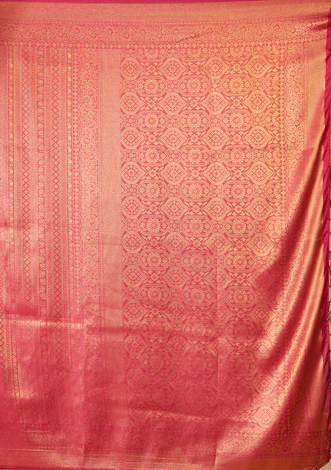 Maroon Art Silk Stripes Saree With Matching Blouse Piece
