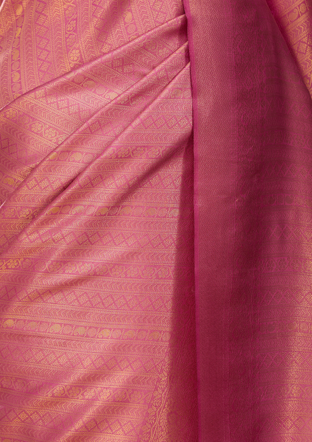 Onion Pink Silk Jaal Saree With Matching Blouse Piece