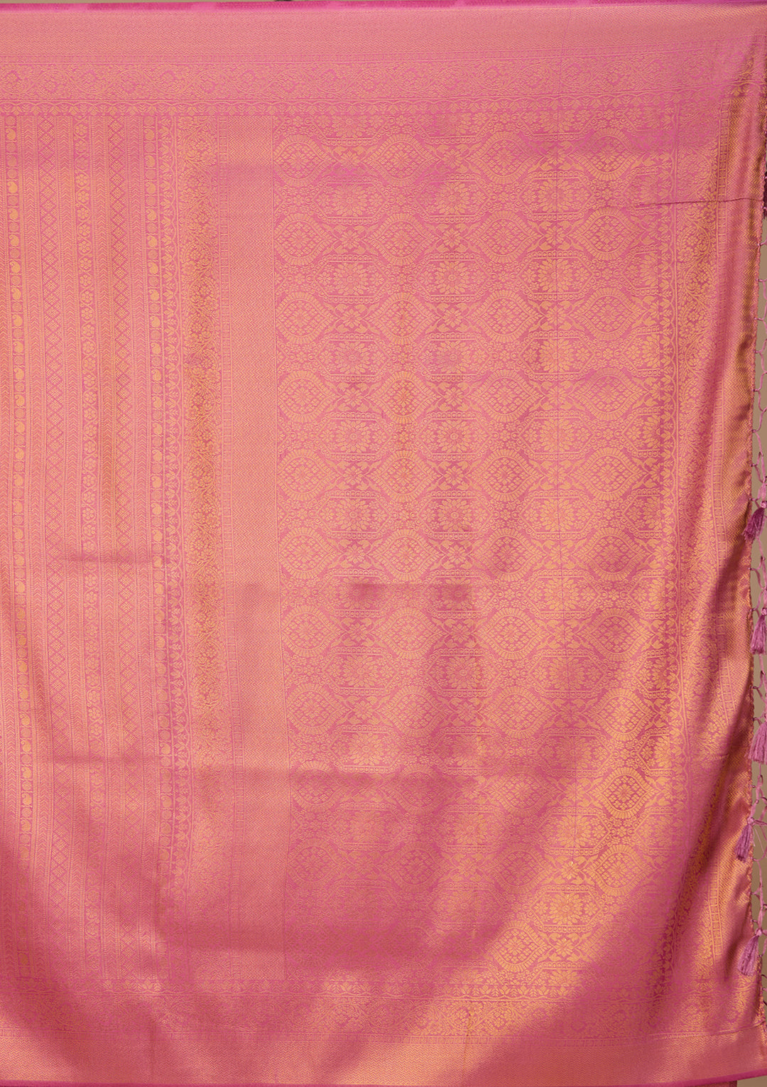 Onion Pink Silk Jaal Saree With Matching Blouse Piece