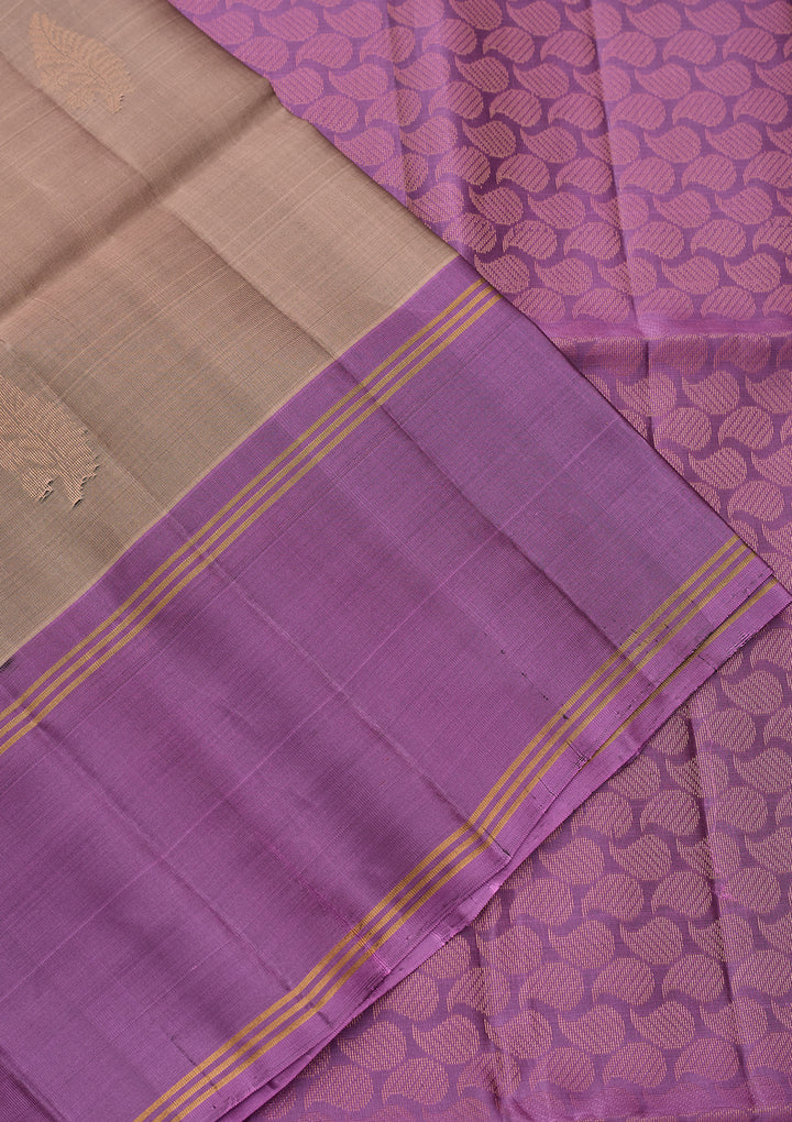 Light Grey Pure Opada Silk Buti Saree With Matching Blouse Piece
